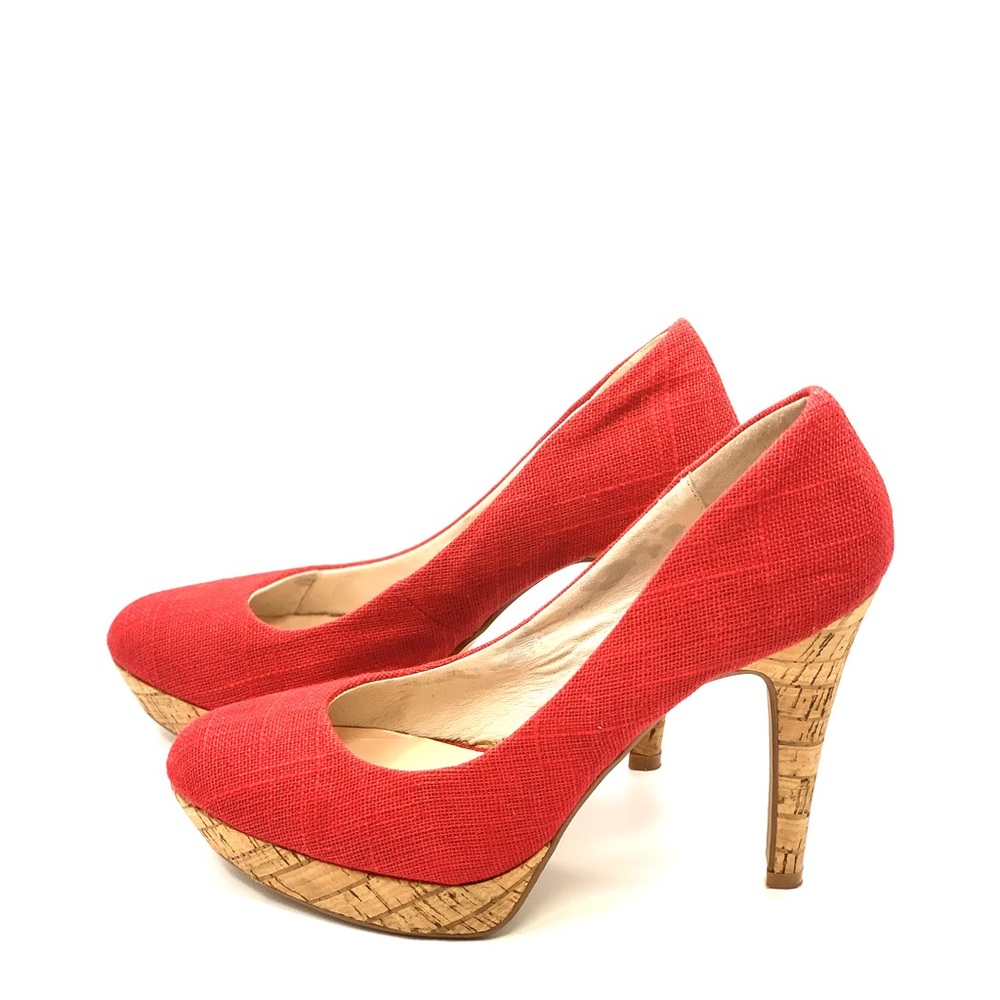 Carpe Diem Red Texture Fabric and Cork Platform